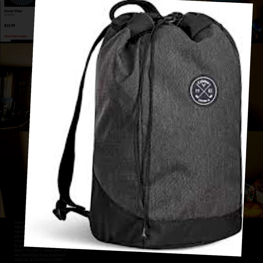 NWOT Callaway Golf Clubhouse Drawstring Pack, Graphite